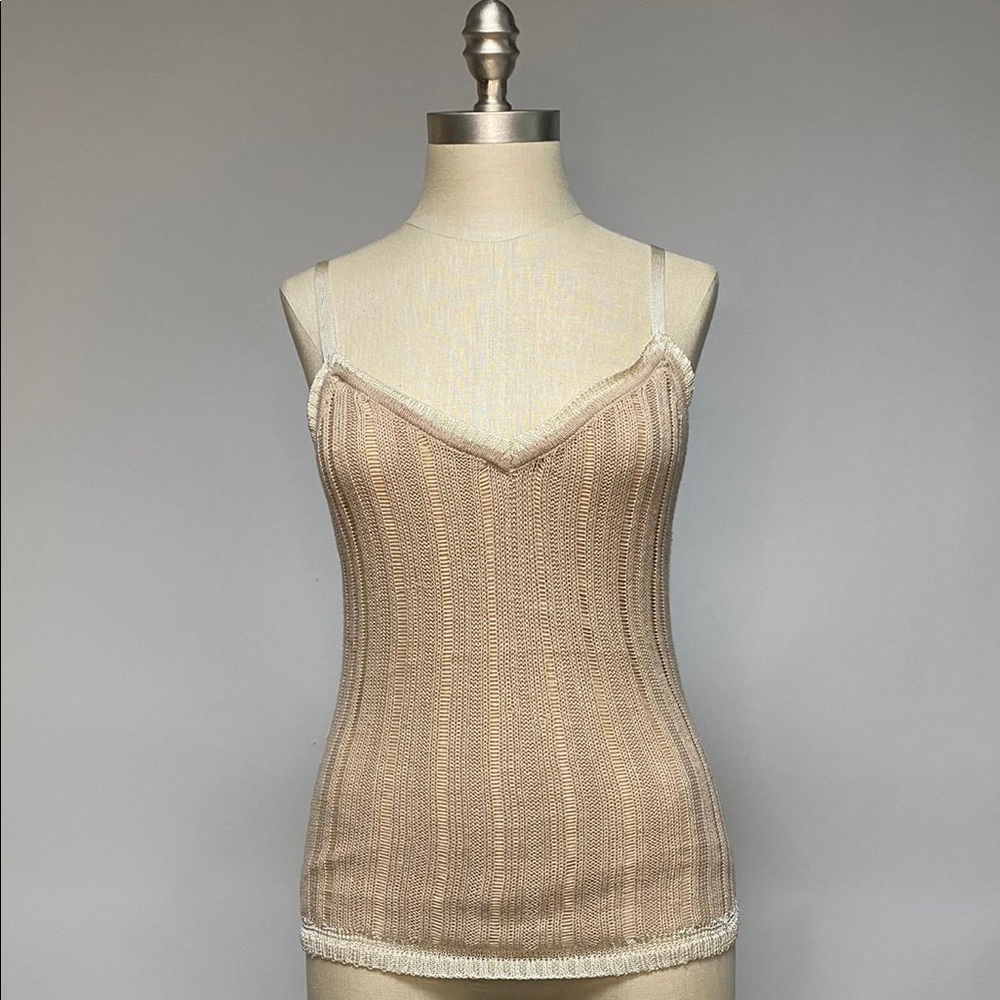 Newport News Lace Blouse Cream and Tan